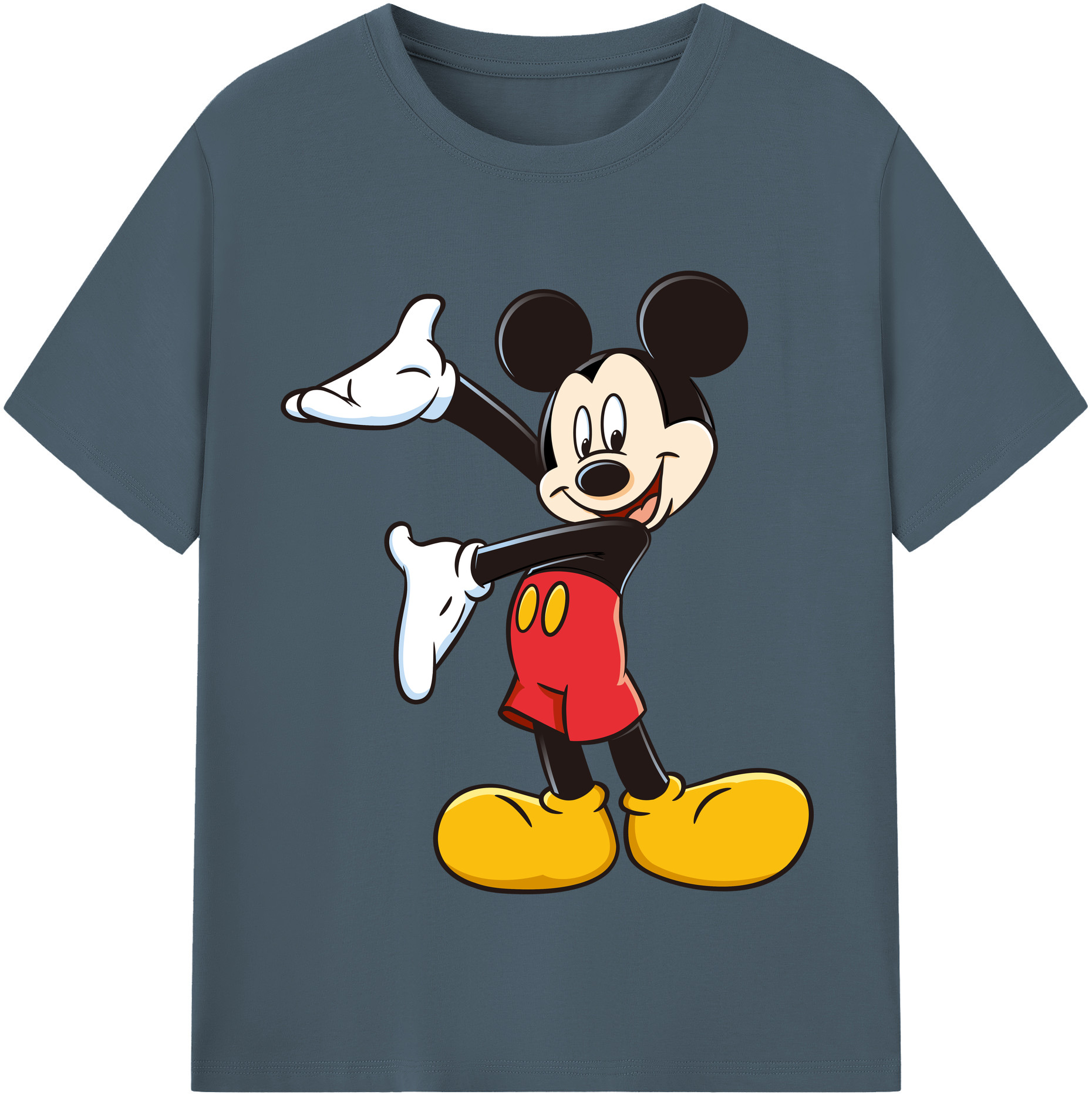 （画像用） ミッキーマウス Mickey Mouse 綿100％半袖Tシャツ（フロントプリント）